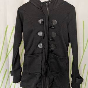 NEW black jacket, zipper and toggle, size small